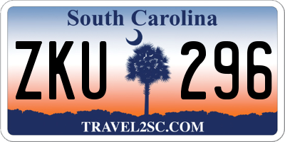 SC license plate ZKU296