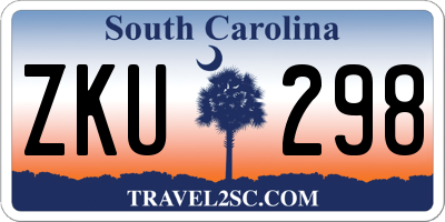 SC license plate ZKU298