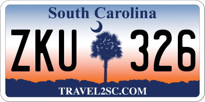 SC license plate ZKU326
