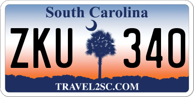 SC license plate ZKU340