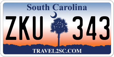 SC license plate ZKU343