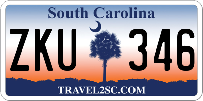 SC license plate ZKU346