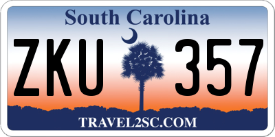 SC license plate ZKU357