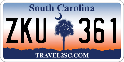 SC license plate ZKU361