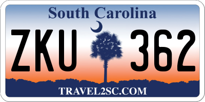 SC license plate ZKU362