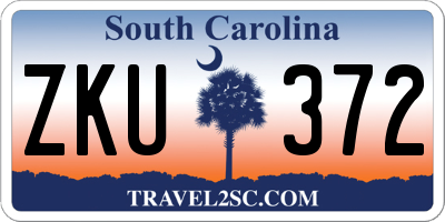 SC license plate ZKU372