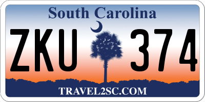 SC license plate ZKU374