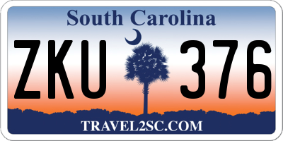 SC license plate ZKU376