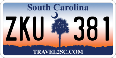 SC license plate ZKU381