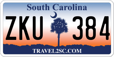 SC license plate ZKU384
