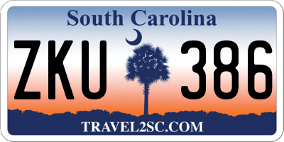SC license plate ZKU386