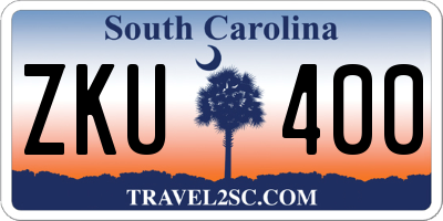 SC license plate ZKU400