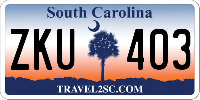 SC license plate ZKU403