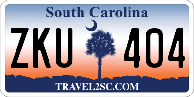 SC license plate ZKU404