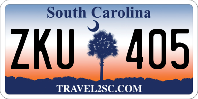 SC license plate ZKU405