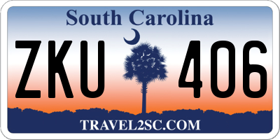 SC license plate ZKU406