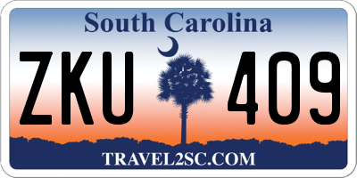 SC license plate ZKU409
