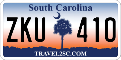 SC license plate ZKU410