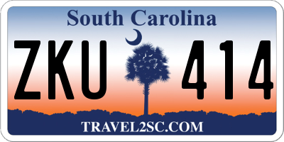 SC license plate ZKU414