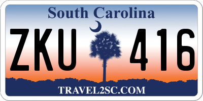 SC license plate ZKU416