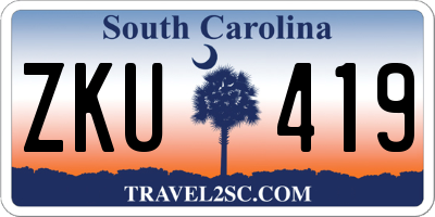 SC license plate ZKU419