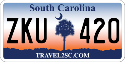 SC license plate ZKU420