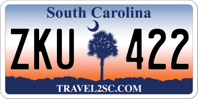 SC license plate ZKU422