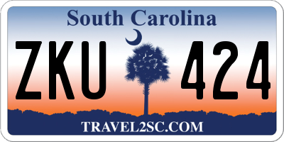 SC license plate ZKU424