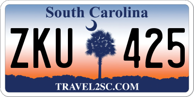 SC license plate ZKU425