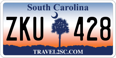 SC license plate ZKU428
