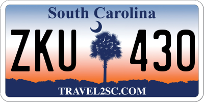 SC license plate ZKU430