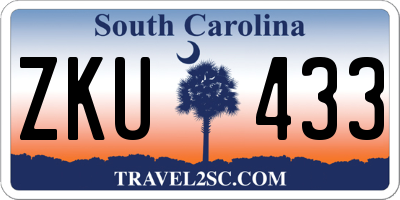 SC license plate ZKU433