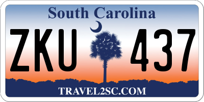 SC license plate ZKU437