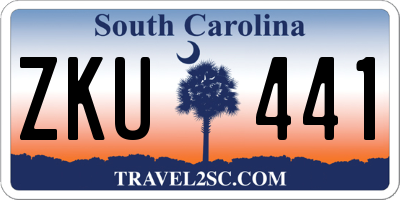 SC license plate ZKU441