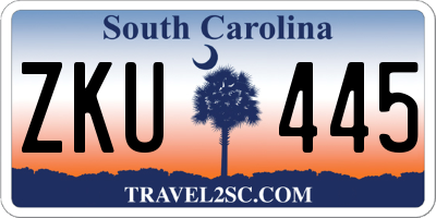 SC license plate ZKU445