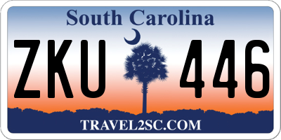 SC license plate ZKU446
