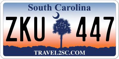 SC license plate ZKU447