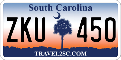 SC license plate ZKU450