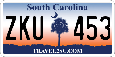 SC license plate ZKU453