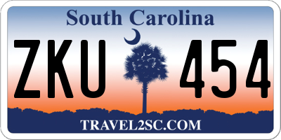 SC license plate ZKU454