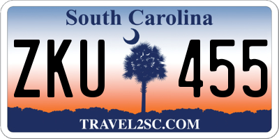 SC license plate ZKU455