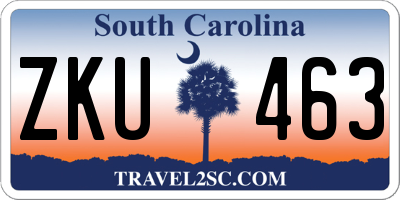SC license plate ZKU463