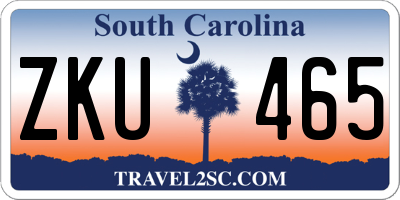 SC license plate ZKU465