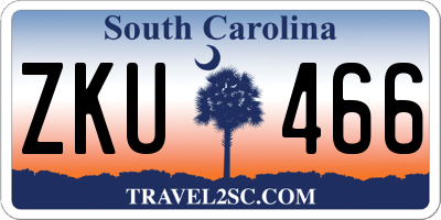SC license plate ZKU466