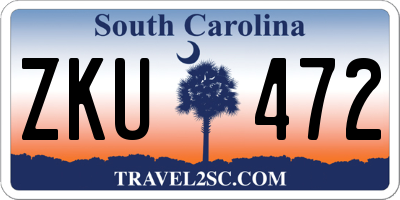 SC license plate ZKU472
