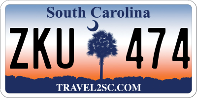 SC license plate ZKU474