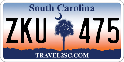 SC license plate ZKU475