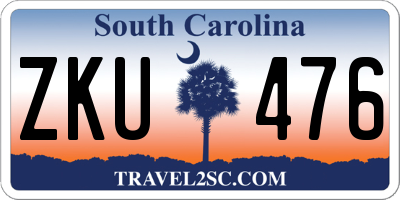 SC license plate ZKU476