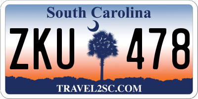 SC license plate ZKU478