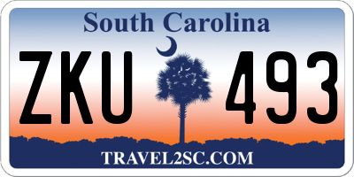 SC license plate ZKU493